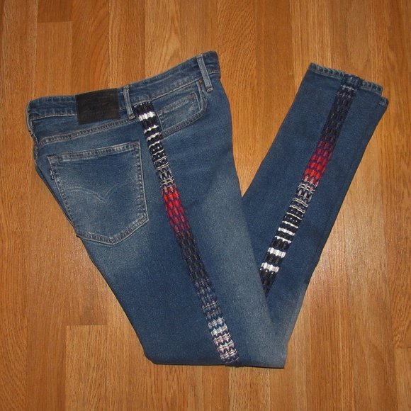 “LEVI’S” Skinny Jeans with Red and Black Accents - Picture 1 of 15
